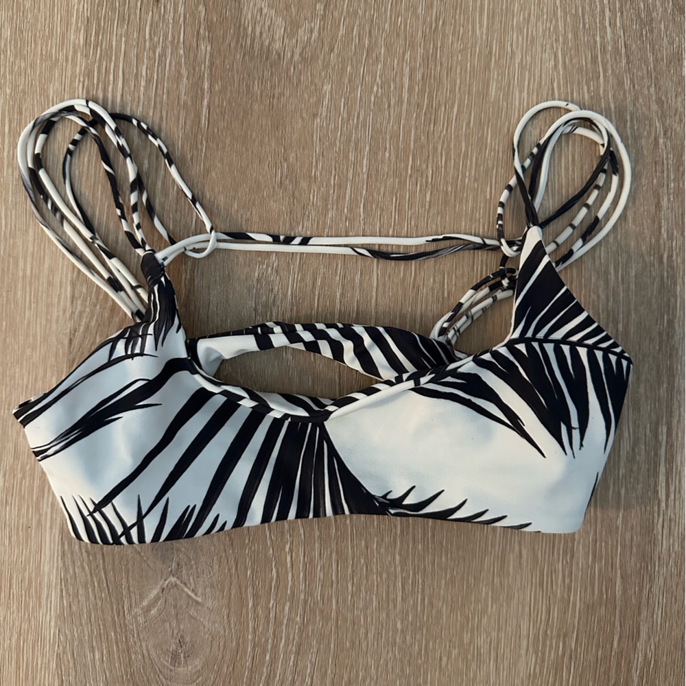 Mikoh Leaf Print Bikini Top
